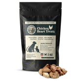 Oregon Silkworms freeze-dried chicken hearts 4oz pack showcasing protein-rich canine and feline treat