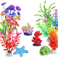 OrgMemory artificial aquarium plants in-tank display adds natural ambiance and visual depth.