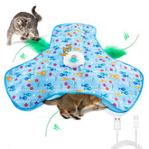 ORHOMELIFE interactive cat toy feather movement engages hunting instincts during play.