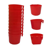 ORIBUKI Cage Cups full view in red, versatile seed bowls for birds.