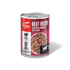 ORIJEN Beef Recipe Stew cans multi-pack shows package size and feeding convenience