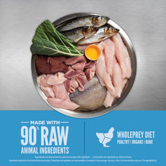 ORIJEN Epic Bites raw ingredients close-up reveal poultry, organs, and fish.