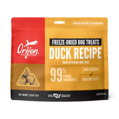 ORIJEN Free Run Duck Treat bag 3.25oz for packable rewards on walks
