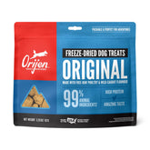 ORIJEN freeze dried Original dog treats bag close-up for packable protein-rich training rewards