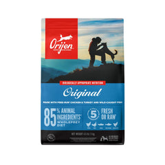 ORIJEN Original Dry Dog Food bag front highlighting protein-rich formula for dogs