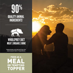 ORIJEN WHOLEPREY ingredients image highlights bones and organs for nutrient-dense bites.