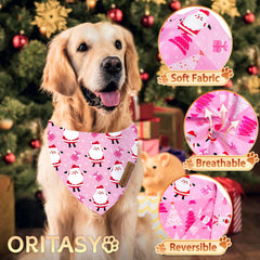 ORITASY dog bandana premium fabric close-up emphasizing soft, durable feel.