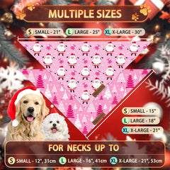 Close-up of ORITASY snowman bandana pink triangle showing dual-sided prints for easy styling.
