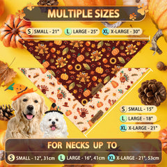 ORITASY dog-wearing-bandana side-by-side view highlighting reversible design for playful pet look.