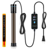 Orlushy 500W aquarium heater with external controller delivers precise temperature control for larger tanks.