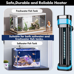 Orlushy quartz-glass aquarium heater safety and durability for freshwater and saltwater
