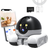 OROMVO Pet Camera front view shows dual lenses for broad monitoring and remote pet care