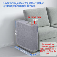 Oroonoko cat scratch couch protector on sofa blends with home decor.