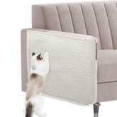 Oroonoko Cat Scratch Sofa Protector beige on-sofa view demonstrates seamless integration for furniture protection.