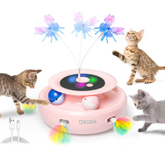ORSDA cat toy 3-in-1 ball-track promotes active play for indoor cats.