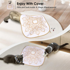 ORSDA cat toy chase-feather action captures dynamic feather play to keep cats engaged.