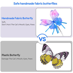 ORSDA fabric butterfly toy component shows soft fabric for gentle paw play