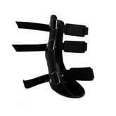 OrthoVet front leg brace on a dog's paw, snug for stable walking.
