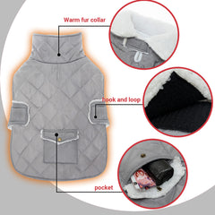 ORZECHKO dog winter coat leash-hole feature enables secure winter walks