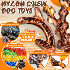 OSORD durable nylon dog toy groove design stands up to tough chewers.