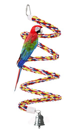 OSWINMART 63 inch rope perch with bell offers enrichment for climbing and play