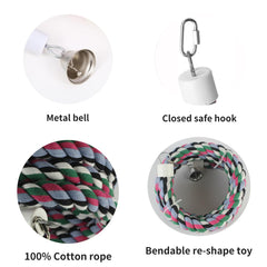 OSWINMART heavy-duty rope swing suitable for Amazon Grey parrots and Macaws.
