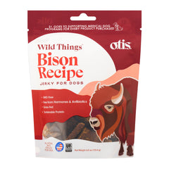 OTIS Wild Things bison jerky close-up highlighting tender texture for easy chewing