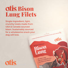 OTIS Wild Things Bison Lung Filets crunchy-texture—easy-to-portion training rewards for dogs.