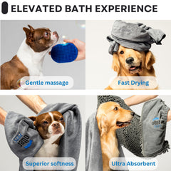 OtterPets gentle dog brush with soft rubber tips for brushing and grooming.