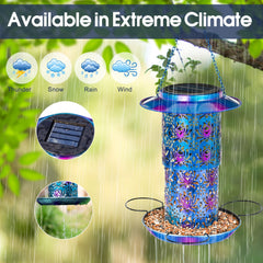 Ottsuls solar bird feeder hollow pattern improves seed visibility and access.