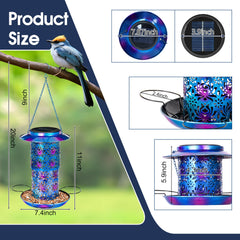 Ottsuls solar bird feeder night lantern adds ambient lighting for cozy evenings.