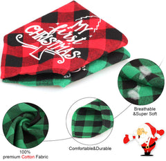 OUMEE dog bandana worn during Christmas photo session shows cute fit
