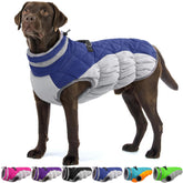 OUOBOB dog coat blue XL back zipper for quick on-off during chilly walks