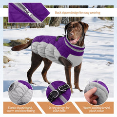 OUOBOB waterproof outer shell protects your dog from rain and snow.