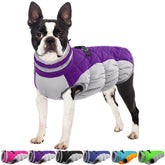 OUOBOB winter dog coat front view with waterproof shell and warm fleece lining for cold days
