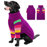 OUOBOB XLarge dog sweater turtleneck closeup shows cozy warmth for winter walks.