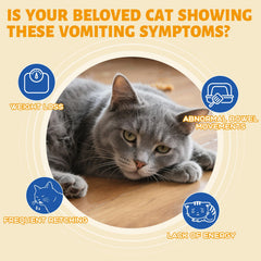 Ourea Cat Vomit Remedy dosing dropper shown for easy daily administration.