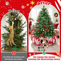 OurWarm cat tunnel-tree-skirt adjustable shape adapts to room layouts