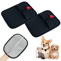 oushpjzha upgraded glove closeup shows electrostatic fibers lifting pet hair quickly on fabrics