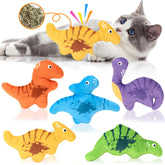 Ousiya catnip dinosaur toy colorful close-up stimulates playful exploration.