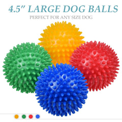 Ousiya heavy-duty dog balls with spikes resist aggressive chewing for lasting play
