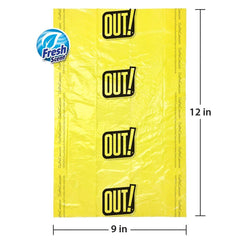Out! dog poop bags come in an easy-dispense box for quick use