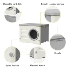 Outdoor cat house weatherproof elevated-base design keeps pets dry and off the ground.