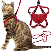 OutdoorBengal Houdini harness red front view showing escape-proof design for safe walks