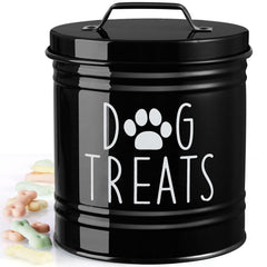 OUTNILI large dog treat container on counter with airtight seal for freshness.