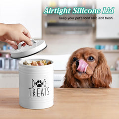 OUTNILI round 4.9-inch jar demonstrates compact storage for pet snacks