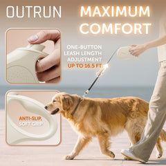 OUTRUN 360-degree design helps prevent tangles for smoother walks.