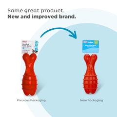 Outward Hound Grunt Fetch Stick Bunny red mid-action grunt sound boosts engagement.