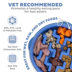 Outward Hound holds 2 cups image shows capacity for wet or dry food.