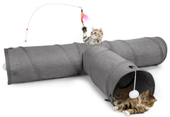 Ownpets cat tunnel outer view shows sturdy oxford fabric and portable design.